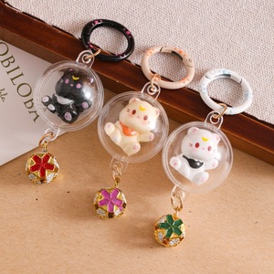 Lindo llavero de gato 3D, colgante de gato de campana de dibujos animados para estudiantes, mochilas escolares, regalo para novia, llavero de goma, PVC y acrílico Evang - Product Image 5