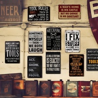 Mechanic Garage Metal Tin Sign Retro Ik Repareer Dingen En Ik Weet Dingen Wanddecoratie voor Man Cave Garage Werkplaats Decoratie