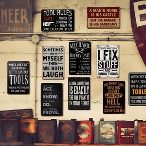 Targa in metallo stile retrò per officina meccanica, con scritta 'I Fix Stuff And I Know Things', decorazione da parete per man cave, garage e officina. - Product Image 3