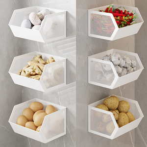 Cajas de almacenamiento montadas en la pared para cocina, cebollas verdes, todo tipo de artilugios mágicos, bastidores, cestas para verduras, frutas, condimentos - Product Image 1