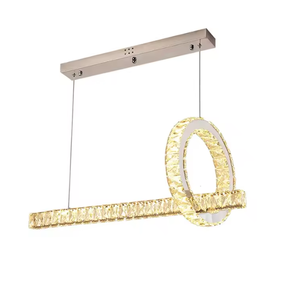Zèle Éclairage Cuisine Pendentif Lumière Rectangle Chrome Or Cristal Conception Nordique Commutateur Contrôle En Aluminium Matériel AC Usage Domestique - Product Image 4