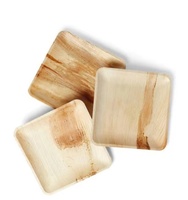 Assiettes en bambou naturel et biodégradable, assiettes jetables en feuille de palmier Areca nouveau Design