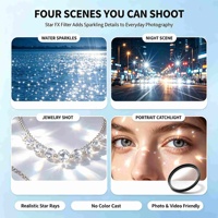 Filtre à Effet Étoilé Quatre Points en Verre OEM Étanche avec Cadre en Aluminium 77mm Multi-Tailles pour Appareil Photo 4x-8x