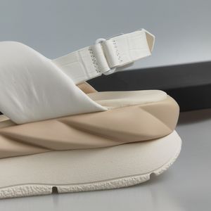 Sandalias de Mujer con Plantilla de Piel de Cordero 100% Cuero Vacuno, Suela Gruesa, Sandalias Deportivas Elásticas de Látex, Personalizables con Logotipo - Product Image 4