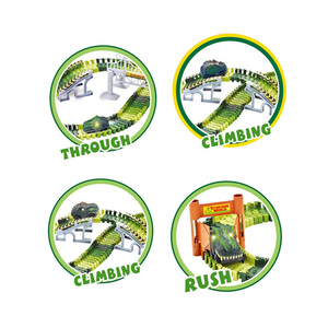 لعبة سيارة كهربائية على شكل ديناصور من جاكو تويز مع مسار وقطع تركيب تعليمية، مجموعة ألعاب ديناصورات قابلة للتجميع - Product Image 5