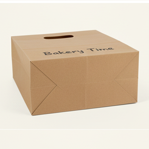 Wholesale Custom Eco-Friendly Recyclable <b>Biodegradable</b> Brown Kraft <b>Paper</b> Gift Bags Die Cut Handle for Pizza Noodle Food - Product Image 2