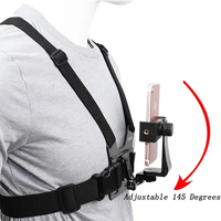 Soporte de Clip Elástico Ajustable 2 en 1 para Teléfono, Correa de Pecho para Cámara de Acción, Soporte para GoPro, iPhone, Samsung Smartphone