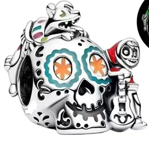 Sóc bạc phù thủy nhân vật phản diện công chúa quyến rũ sọ đính cườm trẻ em zircon bạc mạ cổ điển Vòng đeo tay tự làm đồ trang sức mặt dây chuyền - Product Image 5