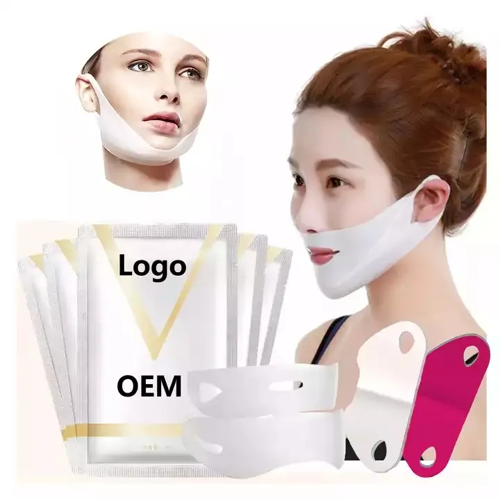 V line face mask double chin reducer patch miracle v shape lifting slimming hydrogel face mask Slimming Chin