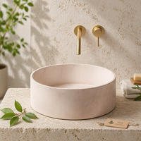 Lavabo en béton UHPC Premium, couleur personnalisée, facile à nettoyer, capacité 16L, MB-003, lavabo de salle de bain moderne et minimaliste à poser, Global