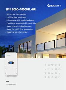 Système solaire hybride monophasé Growatt 10kW 8kW basse tension SPH/SPM 8000-10000TL-HU 3MPPT pour la maison - Product Image 1