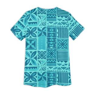 Uniforme da Baseball Femminile Print Demand - Stampe di Moda Polinesiana in Poliestere Traspirante Taglie Forti con Collo Tondo e Maniche Corte Frontali - Product Image 4