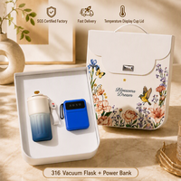 Ensemble Cadeau Charge : Mug de Voyage 450ml avec Affichage de Température, Batterie Externe Portable, Authentique, Durable, Réutilisable, Qualité Premium pour Usage Quotidien