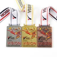 Médaille de Championnat de Taekwondo Design Usine, Récompense de Finisseur Arts Martiaux en Alliage de Zinc Plaqué Or pour Compétition de Dojo / École