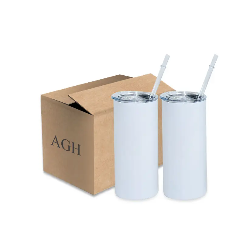 USA Overseas Warehouses Free Shipping 15oz Stainless Steel Vacuum Insulation Skinny straight Sublimation blanks Tumbler