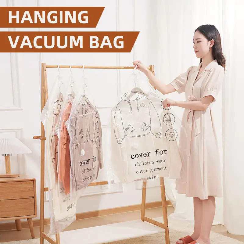 Hot selling high quality hanging clothes vacuum storage bag vacuum bag for clothes