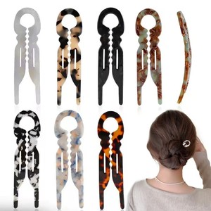 Pasadores y Pinzas para el Cabello Franceses, Accesorios Elegantes para el Cabello de Mujer, Diseño de Caparazón de Tortuga para Todo Tipo de Cabello - Product Image 1
