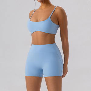 उच्च गुणवत्ता वाले त्वरित शुष्क जिम योग स्पोर्ट्सवियर स्पोर्ट्स ब्रा की फसल टैंक महिलाओं के लिए उच्च कमर शॉर्ट्स कसरत संगठन - Product Image 4