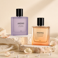 Flacon de parfum carré en verre vide de luxe avec capuchon magnétique, 50 ml et 100 ml, pour fabrication sur mesure en gros par Anding