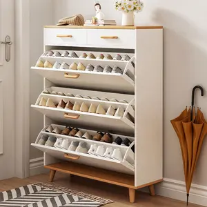 Hochwertige minimalist ische einfache Großhandels preis Holz Schuh regal Schrank Kippen Eimer Schuhs chrank für zu Hause