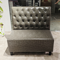 Meubles commerciaux Table à manger et chaise Discothèque Bar Sièges de stand de restaurant sectionnels en cuir en forme de S