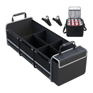 Robusto Organizer per bagagliaio con borsa termica isolante Premium, resistente pieghevole per auto, SUV, camion o furgone