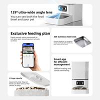 Distributeur automatique de nourriture pour animaux de compagnie intelligent avec contrôle par application, design détachable, caméra HD double intégrée, machine d'alimentation automatique pour chiens et chats, bol en acier