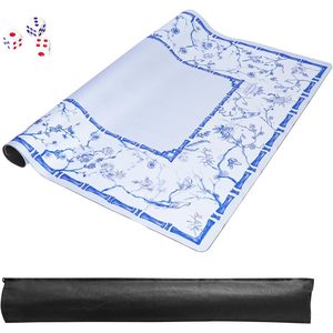 ชุดเสื่อไพ่นกกระจอกสี่เหลี่ยมสีฟ้าขนาดใหญ่สง่างามป้องกันการลื่นและลดเสียงรบกวนทำจากยางพร้อมถุงสีดำสำหรับเกมกลางคืนมีสินค้าในสต็อก! - Product Image 3