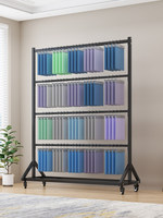 Présentoir mobile pour échantillons de tissus textiles, présentoir pour textiles de maison, nappes, films plastiques, support d'affichage pour salons professionnels, rouleau de bannière suspendue