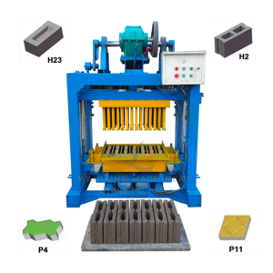 QT4-40 Ziegelherstellungsmaschine mit Getriebe und Schwenkarmsystem, Hochleistungs-Betonblock-Produktionsanlage - Product Image 1
