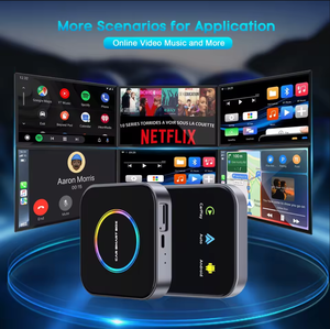 กล่องอัจฉริยะ Fuallwin 3 in 1 ระบบ AI พร้อม GPS ระบบปฏิบัติการ Android 13 อุปกรณ์อิเล็กทรอนิกส์ในรถยนต์ อะแดปเตอร์ CarPlay ไร้สาย และ Bluetooth/USB สำหรับรถยนต์ที่ใช้ระบบ Apple & Android - Product Image 2