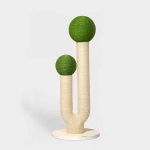 Arbre à chat moderne de grande taille sur le thème <span class=keywords><strong>du</strong></span> cactus, 45,3 pouces de haut, <span class=keywords><strong>tour</strong></span> d'escalade pour chat, griffoir en bois, griffoir à bille amovible et lavable pour - Product Image 3