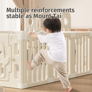 ホットセールホワイトベビープレイペンプラスチックスライドスイング屋内遊び場キッズフェンスプレイペン安全スクエアフェンスベビーケア-品質 - Product Image 2