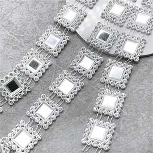 Square full diamond resin rhinestone chain clothing lace decoration accessories