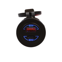 Prise de courant pour voiture 12V 24V 90W, prise étanche, prise USB QC 4.0 PD Type C et QC 3.0, chargeur USB avec double port