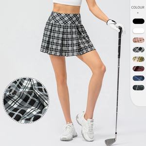 Özel kadın 2 in 1 tenis etek cep yüksek bel egzersiz şortu spor spor koşu Yoga Golf pileli tenis etekler - Product Image 1