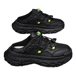 Chaussures pour hommes Little White Daddy Chaussures respirantes d'été pantoufles de sport décontractées Slip-On Half Head Design Lazy Comfortable - Product Image 5