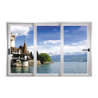 Maison hôtel haute qualité moderne blanc pvc upvc cadres 3 piste fenêtre coulissante en verre porte avec moustiquaire en acier
