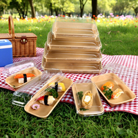 Boîte d'emballage alimentaire jetable en papier kraft recyclable personnalisée pour gâteaux, sandwichs, en-cas à emporter avec couvercle transparent et impression de logo