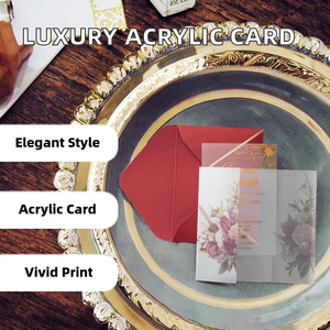 Invitaciones Acrílicas de Lujo Europeas de Diseño Fantasía, Tarjeta de Menú de Boda Transparente de Acrílico de 5x7 Pulgadas - Product Image 3