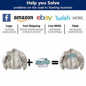 แจ็คเก็ตบอมเบอร์วินเทจทรงครอป คุณภาพสูง แจ็คเก็ตนักบินไนลอนสำหรับผู้ชาย ปักโลโก้ตามสั่ง เสื้อโค้ทนักบิน <span class=keywords><strong>MA1</strong></span> สำหรับผู้ชาย - Product Image 5