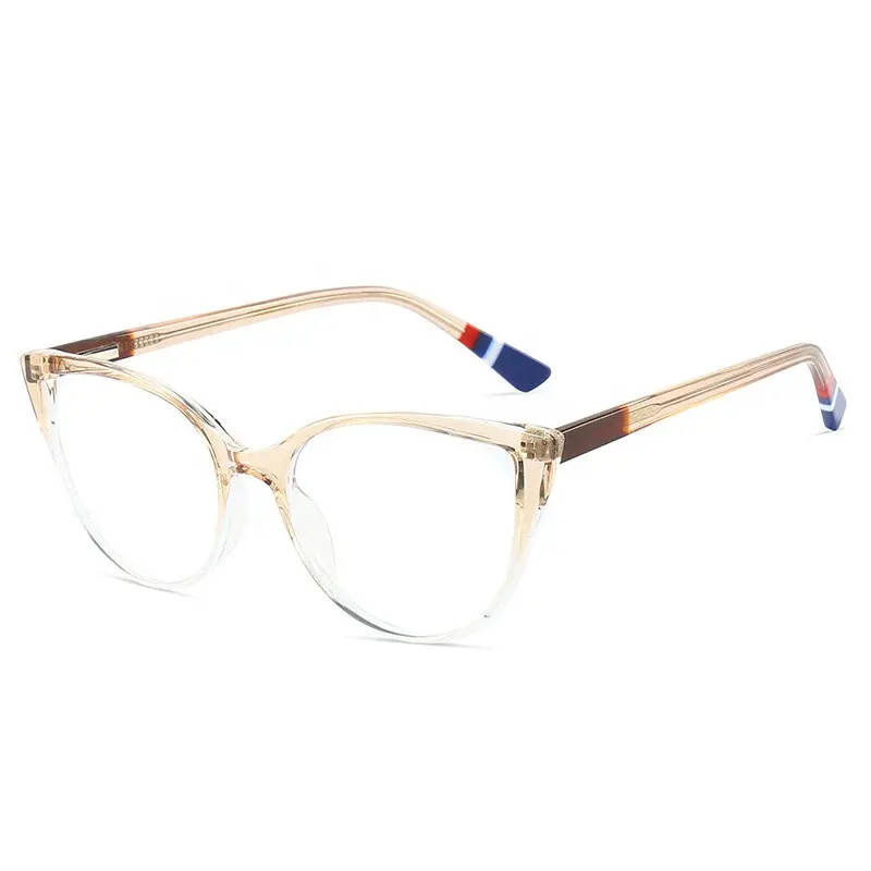 Montatura per occhiali da lettura Cat eye TR90 Spring Temple donna montature per occhiali Anti luce blu montature per occhiali produzione di montature in plastica