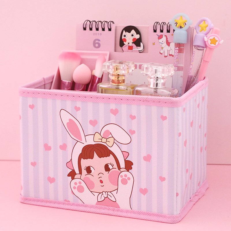 Коробка для приема одежды для красивой девушки, настольная коробка в форме сердца для девушек, складная коробка для уборки канцелярских принадлежностей и разные держатели для ручек