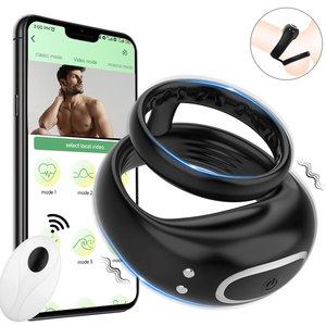 Anneau vibrant en silicone imperméable pour hommes, rechargeable par USB, avec 10 modes <span class=keywords><strong>de</strong></span> vibration pour une sensation améliorée - Product Image 3