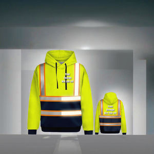 سترة أمان عاكسة مقاومة للماء عالية الوضوح لشتاء 2026، متوافقة مع معايير ANSI الفئة 2 وEN ISO 20471 الفئة 2، بأكمام طويلة من الصوف باللون الأصفر - Product Image 3