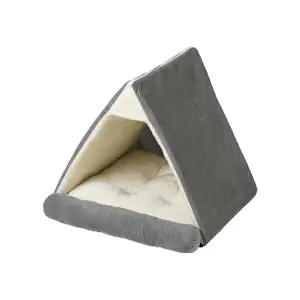 Wholesale grey modern house-Wholesale Custom Luxury Super Soft Cloth Cat House Pet Bed Dog House for Sale
