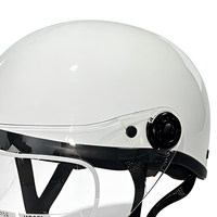 Nouveau casque de moto blanc demi-face avec visière HD - Coque légère en ABS, doublure en mousse, casque ouvert pour scooter pour hommes et femmes