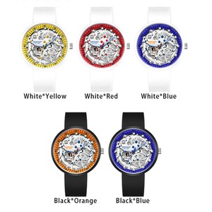 Reloj de Pareja Sanda 3215 con Diseño Creativo Calado, Reloj de Pulsera Moderno, Casual y Popular con Correa de Silicona Extraíble, Resistente al Agua - Product Image 2