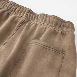 カスタムロゴ入り メンズ ヴィンテージ エコフレンドリー 防風 スウェットパンツ ストリートウェア ダメージ加工 ジョガーパンツ 無地 ヘビーウェイト フリース生地 ワイド - Product Image 4