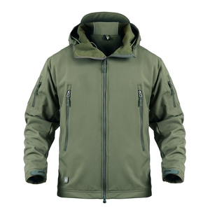 Sweat à capuche tactique d'extérieur pour homme HM avec logo personnalisé, uniforme de sport d'hiver à carreaux, imperméable, coupe-vent, fermeture éclair, softshell - Product Image 2